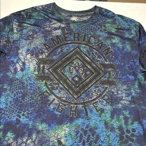 American Fighter Blue and Green Geometric Tee